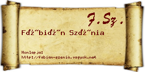 Fábián Szénia névjegykártya